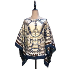 Fashion европейская одежда For Women Popular Thailand Summer Bohemian Printed Batwing Sleeve Silk kaftan Blouse For Night Party