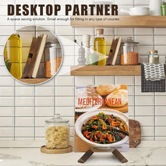 Kitchen Cooking Bookshelf, Kitchen Counter Cookbook Bookshelf, Wooden Cooking Bookshelf, Rustic Cooking Bookshelf
