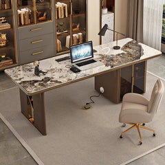 Contemporary Luxury Sedentary Desk Spacious Office Desk Table Standing Design Ideal Modern Workspaces Bureau Home Accessories