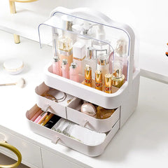 Cosmetic Organizer Countertop Organizer For Dresser With Lid And Drawer Countertop Waterproof And Dustproof Skin Care Organizer