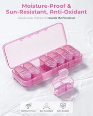 Pill Organizer, Pill Box 7 Day Am & Pm Pill Organizer 7 Days,Weekly Pill Case 2 Times a Day,Medicine Organizer for Travel