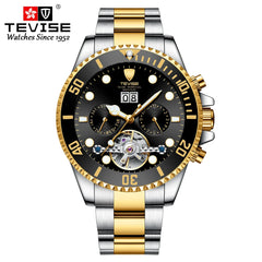 Tevise Men's automatic watch,fashion watch,waterproof watch,With calendar and night light,waterproof