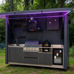 Mobile folding kitchen, outdoor campsite, scenic area, courtyard, barbecue party, high-end open kitchen