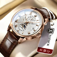 2024 Fashion Men Watch Fashion Top Luxury Sport Men's Wristwatch Waterproof Luminous Leather Date Quartz Watches Man Clock