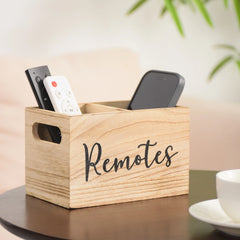 1 Piece Wooden Organizer with 2 Compartments - Multifunctional Organizer for Remote Control, Glasses, Watches & Stationery - Per