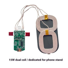 15W Wireless Charger Dual Coil Type-C Interface PCBA Module Convenient for Home And Car Use