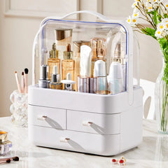 Cosmetic Organizer Countertop Organizer For Dresser With Lid And Drawer Countertop Waterproof And Dustproof Skin Care Organizer