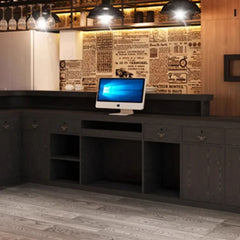 Illuminated Luxury Reception Desks Checkout Counter Glamour Unique Reception Desks Mdf Beautyo Mostrador Commercial Furniture