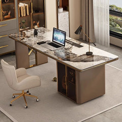 Contemporary Luxury Sedentary Desk Spacious Office Desk Table Standing Design Ideal Modern Workspaces Bureau Home Accessories