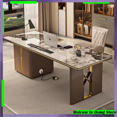 Contemporary Luxury Sedentary Desk Spacious Office Desk Table Standing Design Ideal Modern Workspaces Bureau Home Accessories