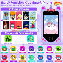 Kids Smart Phone for Boys & Girls 2.8 Inch Touch Screen Kids Toy Phone with Dual Camera ABC Learning Educational Learning Toy