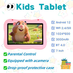 Kids Tablet 7 inch, Children Tablet with Parent Control,dual cameras, children's gifts for Christmas and birthday.Pink