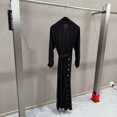 High Street Fashion Heavy Industry Metal DressWomen's New Style Lace Up Waist Elegant Temperament Long Dress