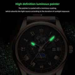 2024 Fashion Men Watch Fashion Top Luxury Sport Men's Wristwatch Waterproof Luminous Leather Date Quartz Watches Man Clock