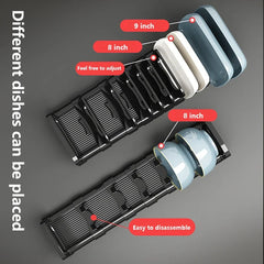 Kitchen Cabinet Dish Storage Rack Drawer Built-in Dish Drain Rack Plate Divider Storage Rack Kitchen Accessories Organizer