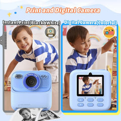 Kid Camera Instant Print Photo Kids Digital Camera Children Video Recorder Toys Pocket Thermal Photo Printer for Boys Girls Gift