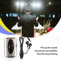 TV Sound Amplifier with Headphone Assistance Device Listen Care Audio Loud-speaker Operated Voice Microphone Home