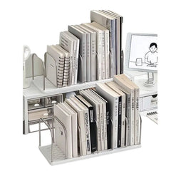 Desktop Bookshelf Non-Slip Base Modern Minimalist Office Desk Organizer Shelf Study Table Storage Rack