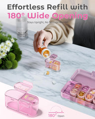 Pill Organizer, Pill Box 7 Day Am & Pm Pill Organizer 7 Days,Weekly Pill Case 2 Times a Day,Medicine Organizer for Travel
