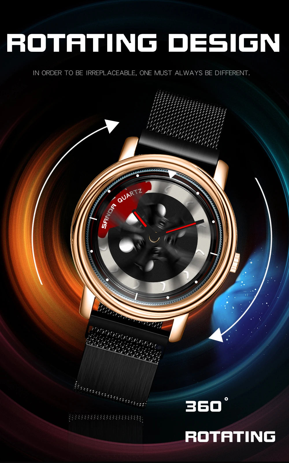 Men Watch Car Wheel Rim Hub Dial Male Wristwatch Skeleton Man Black Waterproof Watches Stainless Steel Quartz Relogio Masculino