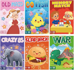 [Kids Card Games for Kids 4-8] 6 Decks Fun Game for Family Game Night Party Table Games, Easter Basket Stocking Stuffers Gifts