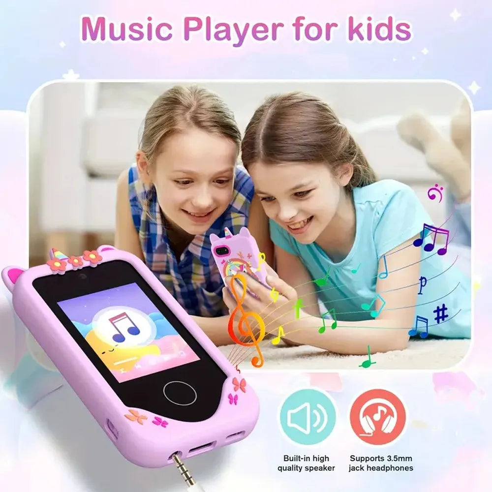 Kids Smart Phone for Boys & Girls 2.8 Inch Touch Screen Kids Toy Phone with Dual Camera ABC Learning Educational Learning Toy
