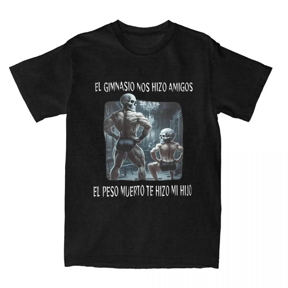 Fitness T-shirt  Calacas Chidas Gym Fitness Con Frases Sarcasticas T-shirt Men Women Retro Tees Tops Streetwear Casual Unisex