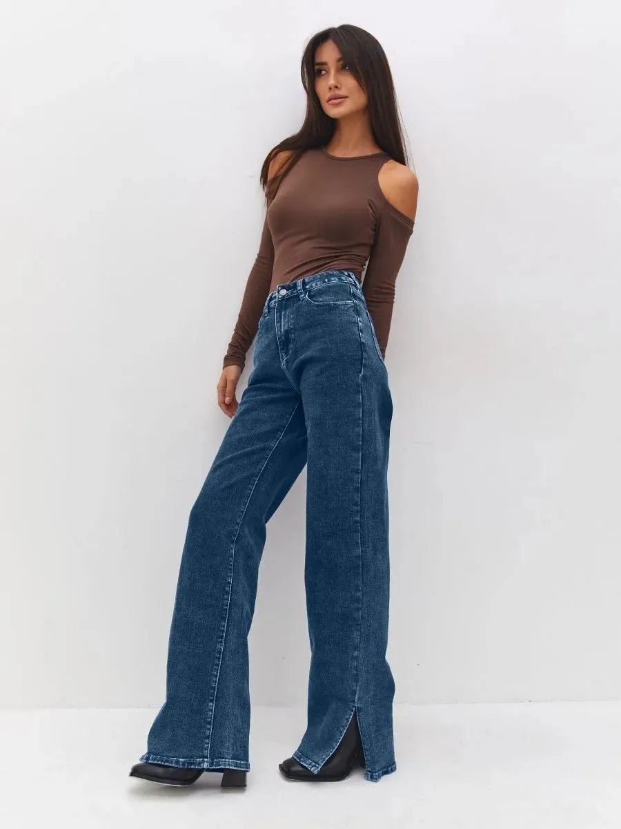 Fashion Is Not Outdated Women's Elastic Wide-leg Jeans Women's European and American Women's Clothing Casual and Versatile
