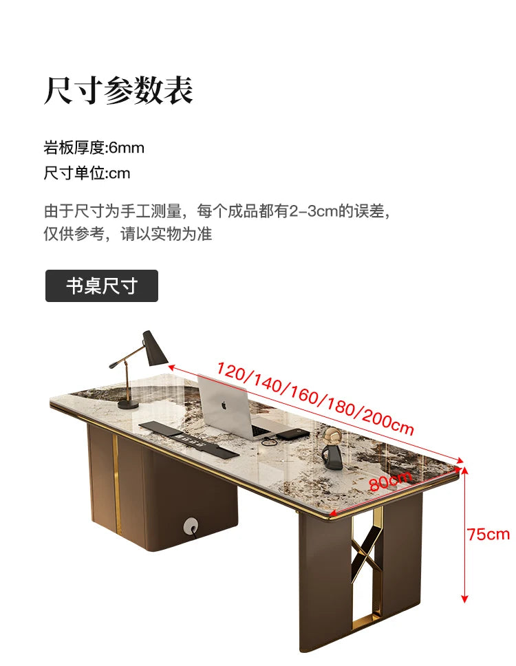 Contemporary Luxury Sedentary Desk Spacious Office Desk Table Standing Design Ideal Modern Workspaces Bureau Home Accessories