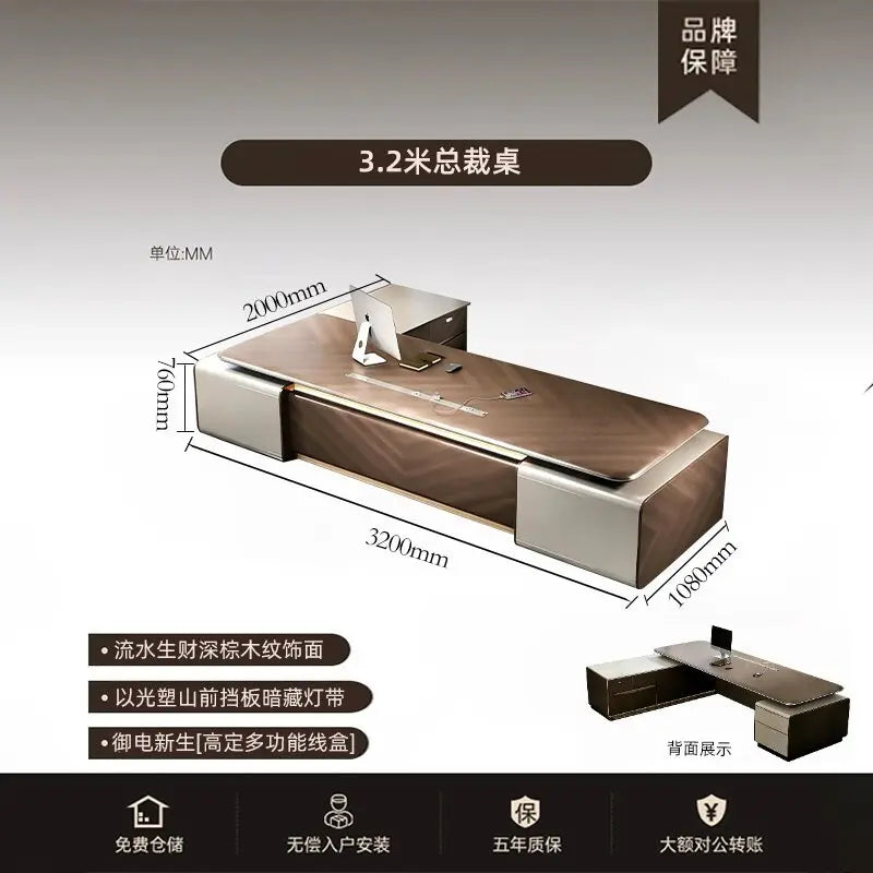 Executive Luxury Office Desk Computer Minimalist Aesthetic European Office Desk Modern Design Meuble Bureau Commercial Furniture