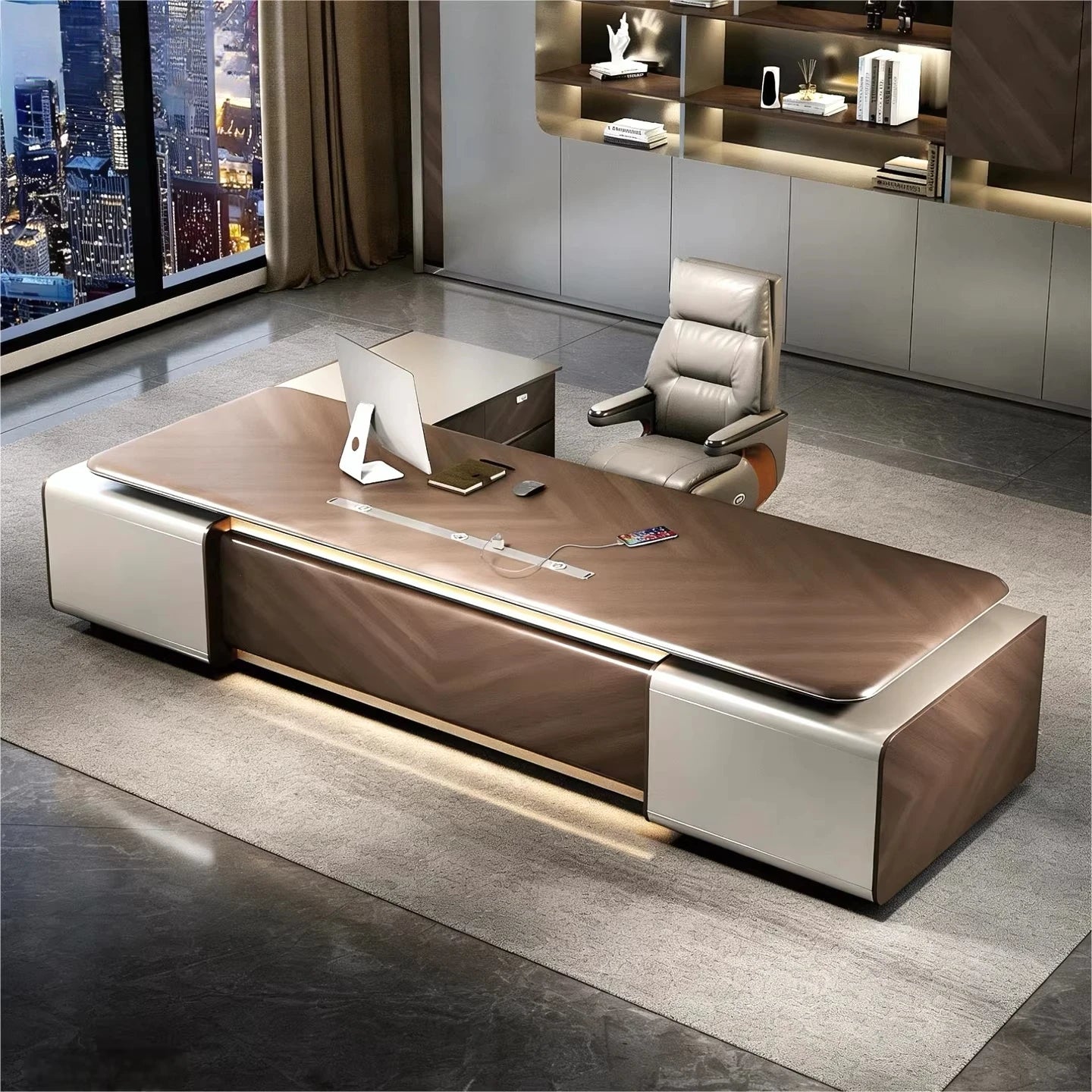 Executive Luxury Office Desk Computer Minimalist Aesthetic European Office Desk Modern Design Meuble Bureau Commercial Furniture