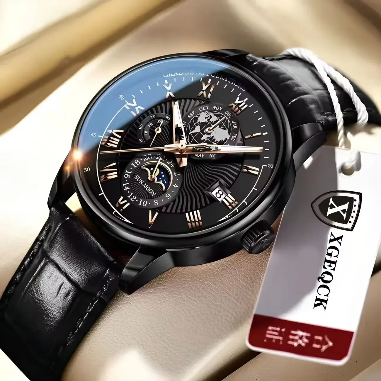 2024 Fashion Men Watch Fashion Top Luxury Sport Men's Wristwatch Waterproof Luminous Leather Date Quartz Watches Man Clock