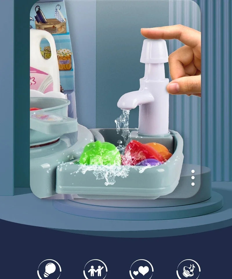 Kids Electric Kitchen Toy Set with Light & Sound Effects, Fun Educational Cooking Playset for Imaginative Role Play & Learning