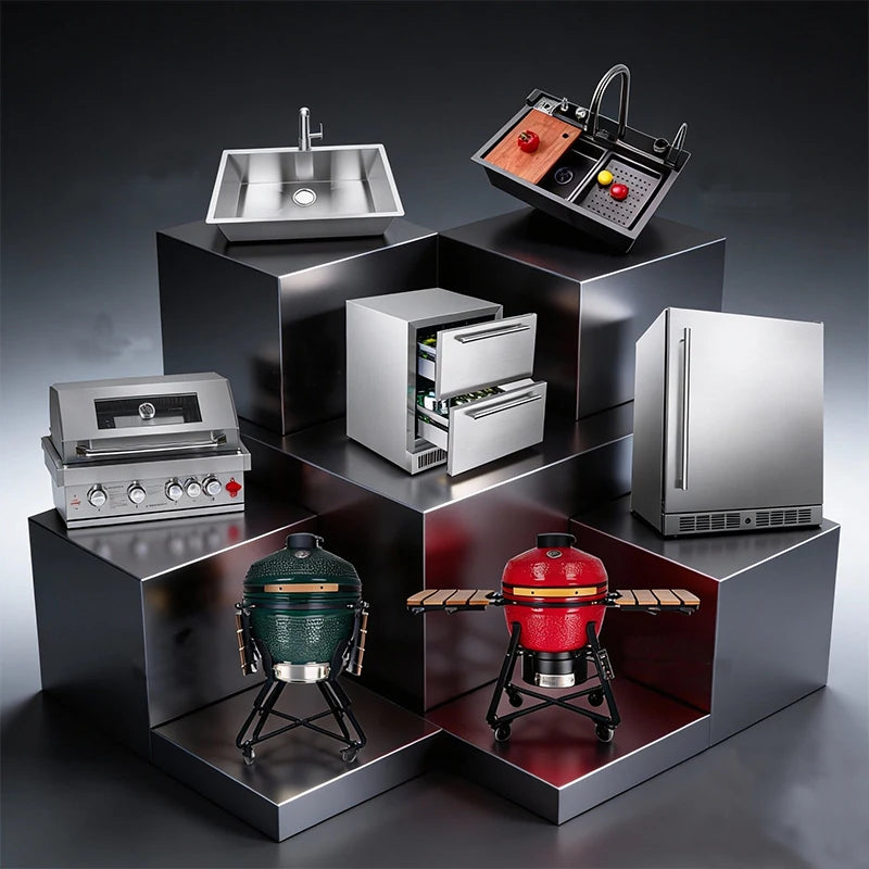 Mobile folding kitchen, outdoor campsite, scenic area, courtyard, barbecue party, high-end open kitchen