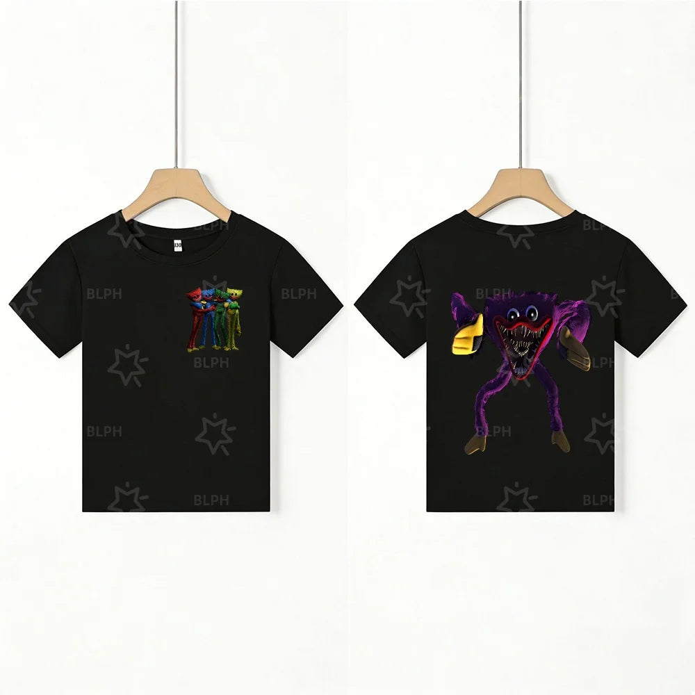 Kids T - Shirt with Scary Cartoon Girl Graphic, Unique Design for Children, Top - Quality Fabric, Perfect Choice for Casual Wear