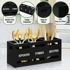 Wooden Cutlery Organizer, Rustic Cutlery Rack, Party Fork Knife Spoon Organizer, Farmhouse Kitchen Cutlery Organizer