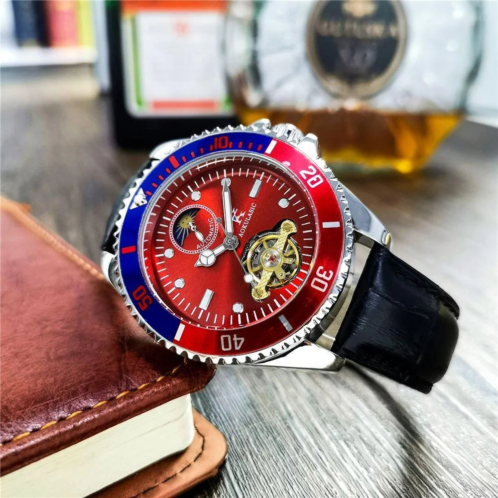 Series of Men's Watches, Fully Automatic Mechanical Watches, Hollow Design, Waterproof, High-End, Light Luxury, Fashionable, Business Casual, Simple, Stylish, Social, Trendy Men's Watches