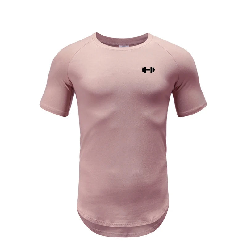 Gym Bodybuilding Workout Clothing Sportswear Mens Casual Short-sleeved Cotton Shirts Summer Fitness Breathable Slim Fit T-Shirts