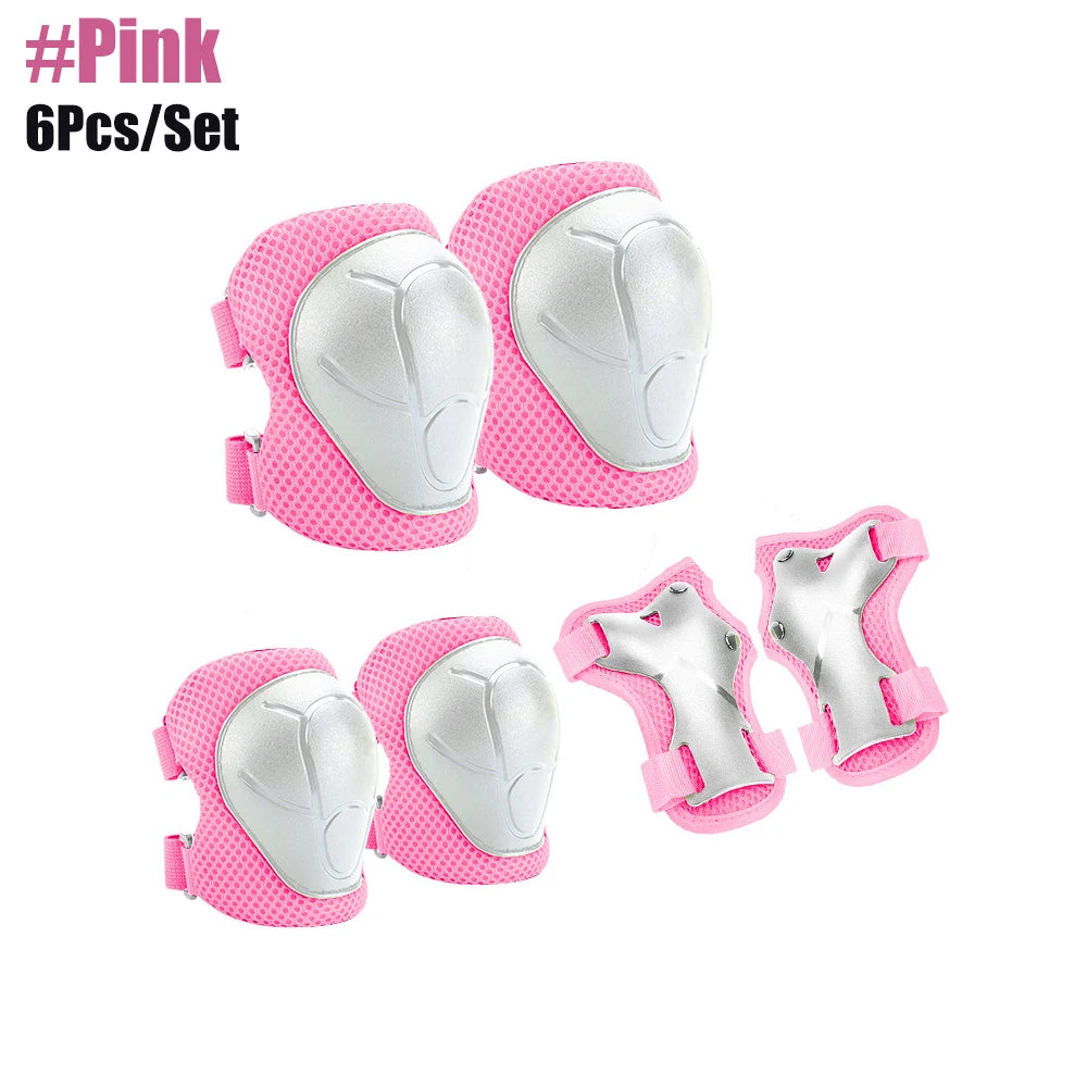Kids Knee Pads Elbow Pads Age 3-7 Toddler Boys Girls, 6 In 1 Protective Gear Safety Set with Wrist Guard for Skating Cycling New