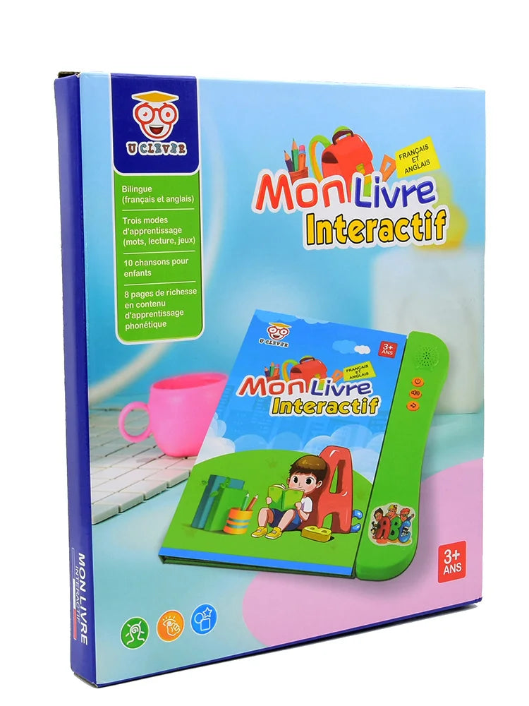Kids Talking Book French English Interactive Early Education Toy Preschool Language Learning Aid Best Gift for Children