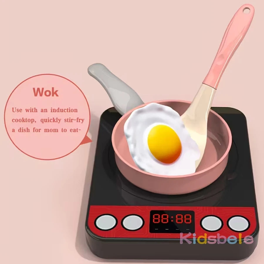 Large Kids Play Kitchen Set – Pretend Cooking Toys with Pots, Utensils, Stove & Food Accessories for Role Play
