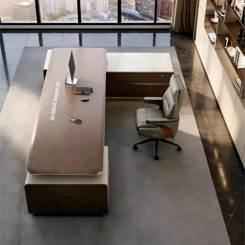 Executive Luxury Office Desk Computer Minimalist Aesthetic European Office Desk Modern Design Meuble Bureau Commercial Furniture