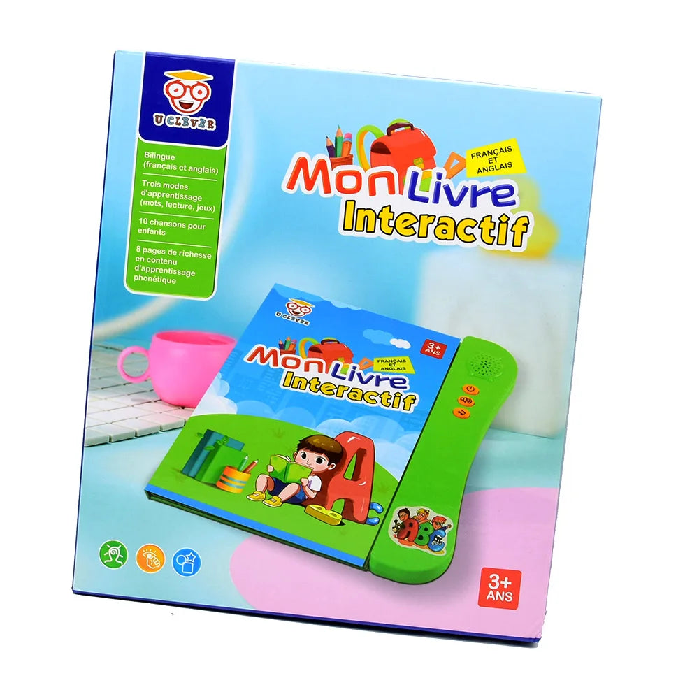 Kids Talking Book French English Interactive Early Education Toy Preschool Language Learning Aid Best Gift for Children