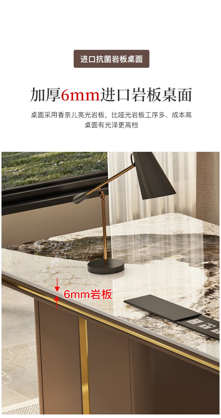 Contemporary Luxury Sedentary Desk Spacious Office Desk Table Standing Design Ideal Modern Workspaces Bureau Home Accessories