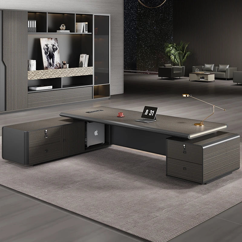 Office Desk, Simple And Modern Manager Executive Desk, Painted Light Luxury Large Class Office Desk