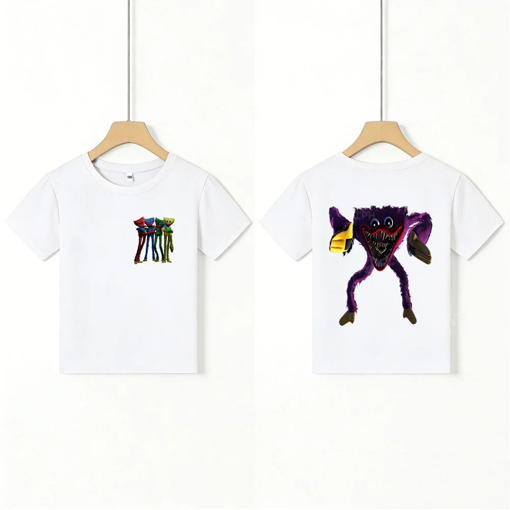 Kids T - Shirt with Scary Cartoon Girl Graphic, Unique Design for Children, Top - Quality Fabric, Perfect Choice for Casual Wear