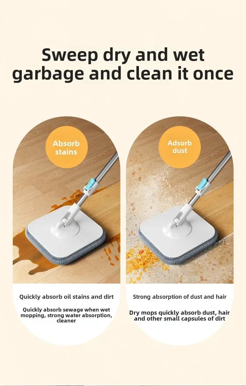 Clean and Dirty Water Separation Rotary Mop, No Need for Manual Cleaning, Quickly and Neatly Completes Home Cleaning