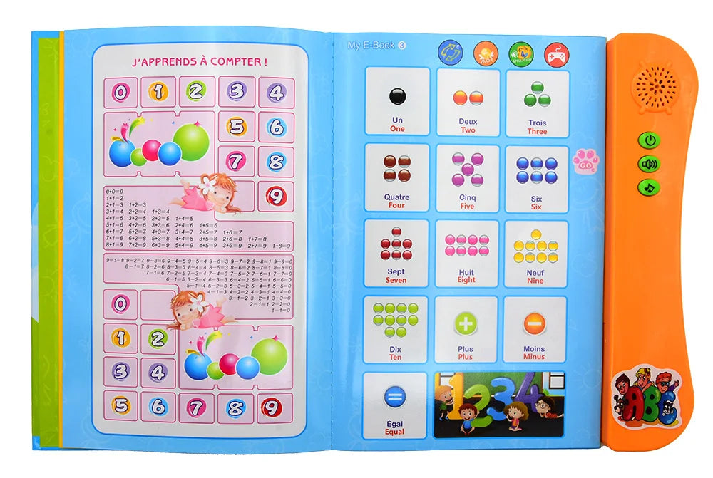 Kids Talking Book French English Interactive Early Education Toy Preschool Language Learning Aid Best Gift for Children