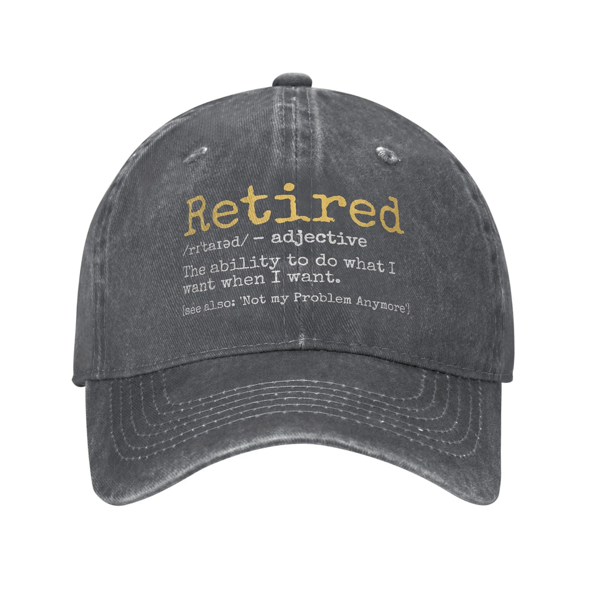 Fashion 2025 Retired Definition Funny Retirement Gag Baseball Cap Unisex Distressed Washed Snapback Outdoor Adjustable Caps Hat