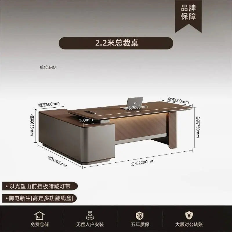 Executive Luxury Office Desk Computer Minimalist Aesthetic European Office Desk Modern Design Meuble Bureau Commercial Furniture